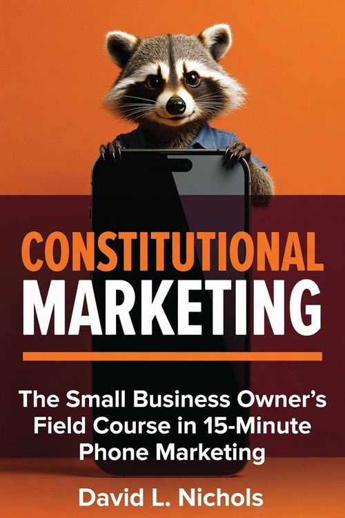 Constitutional Marketing book cover featuring Randall the raccoon
